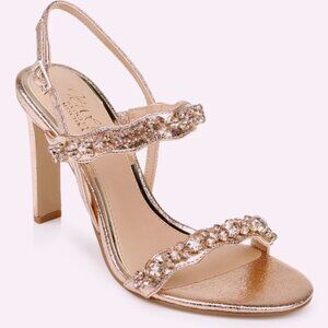 Jewel Badgley Mischka Odette Crystal Adorned Sling Back Stilettos